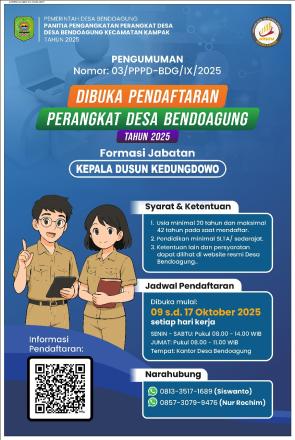 PENDAFTARAN BAKAL CALON PERANGKAT DESA BENDOAGUNG